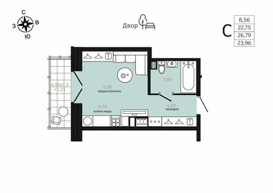 Квартира 24 м², 1-комнатная - изображение 1