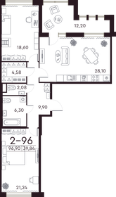 Квартира 97 м², 2-комнатная - изображение 1