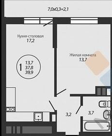 Квартира 39 м², 1-комнатная - изображение 1