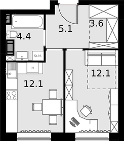 33,5 м², квартира-студия 11 600 000 ₽ - изображение 67