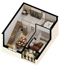 Квартира 57,9 м², 1-комнатные - изображение 1