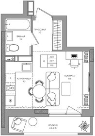 Квартира 25 м², студия - изображение 1