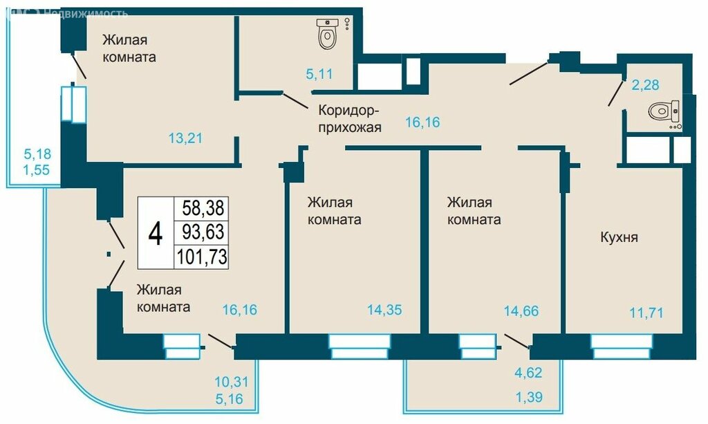 Варианты планировок ЖК «Светлогорский» - планировка 8