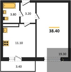 Квартира 38,4 м², 1-комнатная - изображение 1