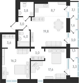 Квартира 79,7 м², 3-комнатная - изображение 1