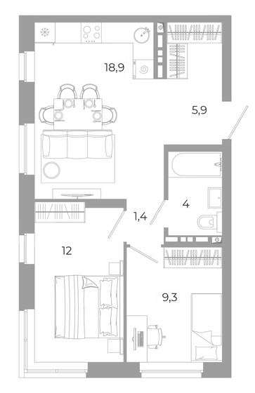 41,7 м², 2-комнатная квартира 8 229 995 ₽ - изображение 31