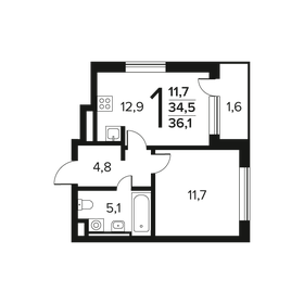 41,1 м², 1-комнатная квартира 9 800 000 ₽ - изображение 73