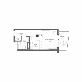 Квартира 34,6 м², студия - изображение 1