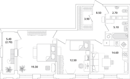 68,2 м², 3-комнатная квартира 10 950 000 ₽ - изображение 108