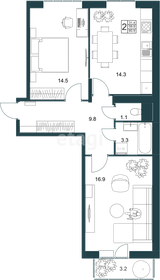 Квартира 61 м², 3-комнатная - изображение 1