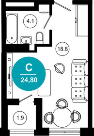 Квартира 24,8 м², 1-комнатные - изображение 1