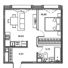 Квартира 38,3 м², 1-комнатная - изображение 2