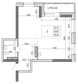 Квартира 53,4 м², 2-комнатная - изображение 1