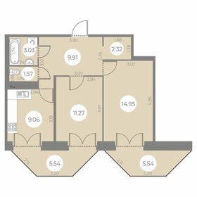 57,1 м², 2-комнатная квартира 11 000 000 ₽ - изображение 54