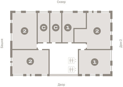 Квартира 57 м², 1-комнатная - изображение 2