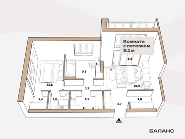 25,1 м², 1-комнатная квартира 6 200 000 ₽ - изображение 16