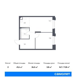 43,3 м², 2-комнатные апартаменты 18 383 652 ₽ - изображение 16