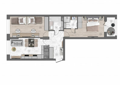 Квартира 62,2 м², 2-комнатная - изображение 1