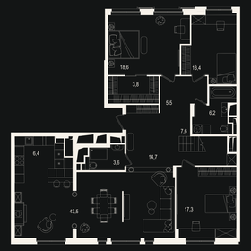 Квартира 189,3 м², 5-комнатная - изображение 1