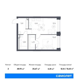 Квартира 48,9 м², 1-комнатная - изображение 1