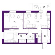 Квартира 63 м², 2-комнатная - изображение 5