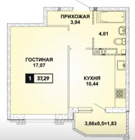 Квартира 37,3 м², 1-комнатная - изображение 1