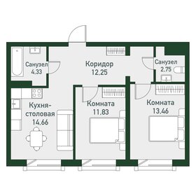 59,3 м², 2-комнатная квартира 7 113 600 ₽ - изображение 28