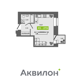 Квартира 27,1 м², студия - изображение 1