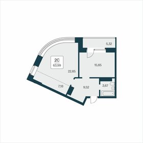 Квартира 64 м², 2-комнатная - изображение 1