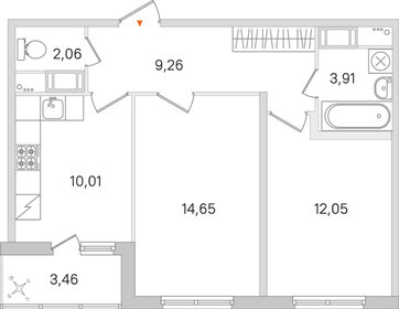 Квартира 53,7 м², 2-комнатная - изображение 1