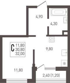 33 м², 1-комнатная квартира 4 250 000 ₽ - изображение 80