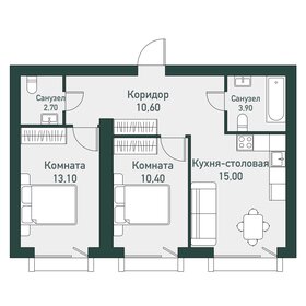 Квартира 53,3 м², 2-комнатная - изображение 1