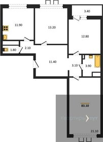 Квартира 83,1 м², 3-комнатная - изображение 1