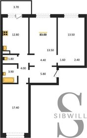 Квартира 83 м², 3-комнатная - изображение 1