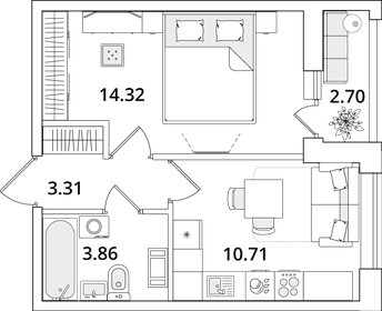 34 м², 1-комнатная квартира 9 500 000 ₽ - изображение 50