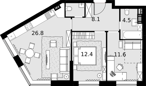 55 м², 2-комнатная квартира 18 000 000 ₽ - изображение 103