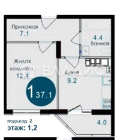 Квартира 37,2 м², 1-комнатная - изображение 1