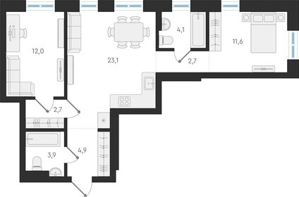 68 м², 2-комнатная квартира 20 500 000 ₽ - изображение 92