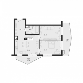 Квартира 57,2 м², 3-комнатная - изображение 1