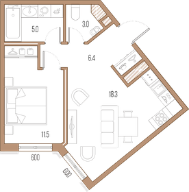 37,8 м², 1-комнатная квартира 14 709 695 ₽ - изображение 7