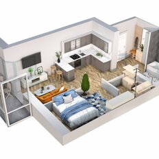 Квартира 43,2 м², 1-комнатная - изображение 3