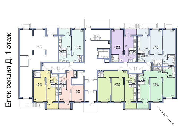 36 м², 1-комнатная квартира 3 260 000 ₽ - изображение 108