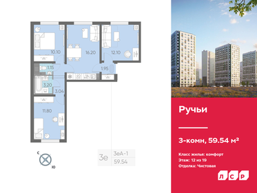 82,1 м², 3-комнатная квартира 20 180 000 ₽ - изображение 50