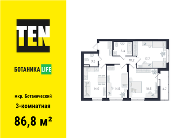 Квартира 86,8 м², 3-комнатная - изображение 1