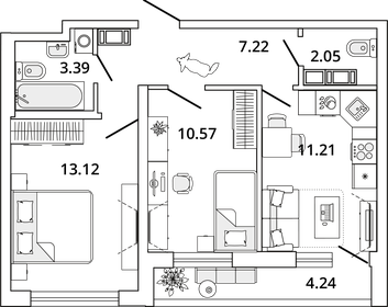 78,8 м², 3-комнатная квартира 10 600 000 ₽ - изображение 68