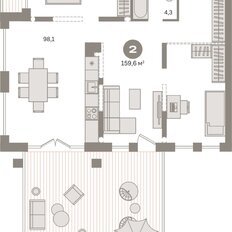 Квартира 159,6 м², 2-комнатная - изображение 3