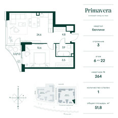 Квартира 51,8 м², 1-комнатная - изображение 2