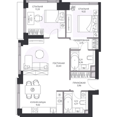 Квартира 69,1 м², 2-комнатная - изображение 3