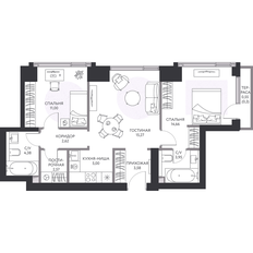 Квартира 64,2 м², 2-комнатная - изображение 3