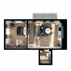 Квартира 45,5 м², 1-комнатная - изображение 2